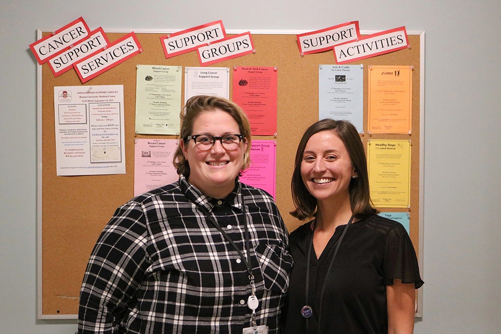 BMC clinicial social worker Erica Criscuolo and patient navigator Lindsey Streahle