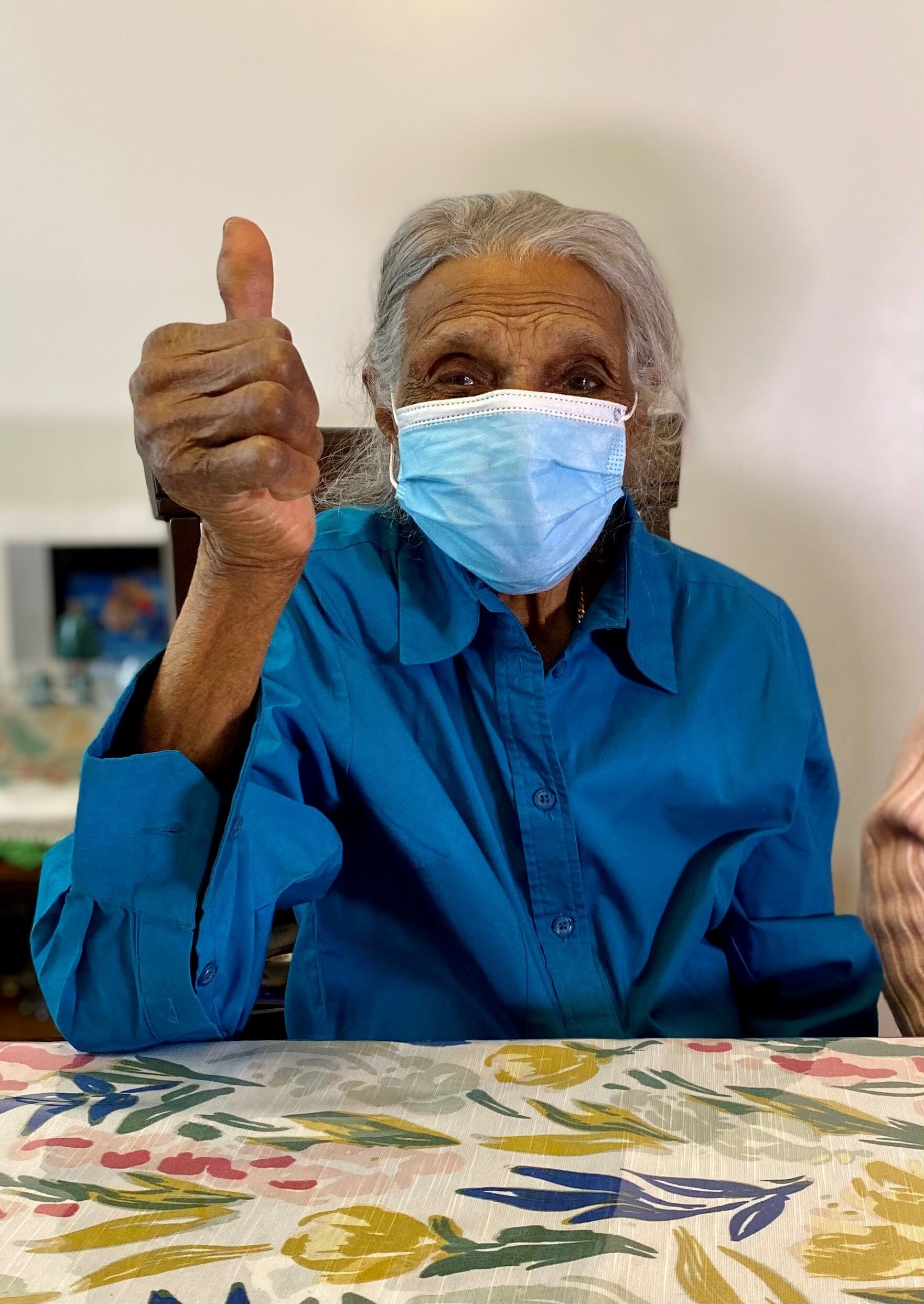 geriatrics home care patient getting the covid-19 vaccine