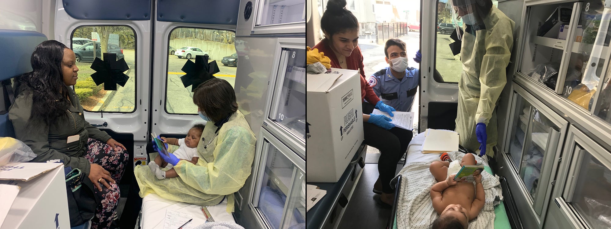 Pediatric visits inside Boston Medical Center's mobile clinic