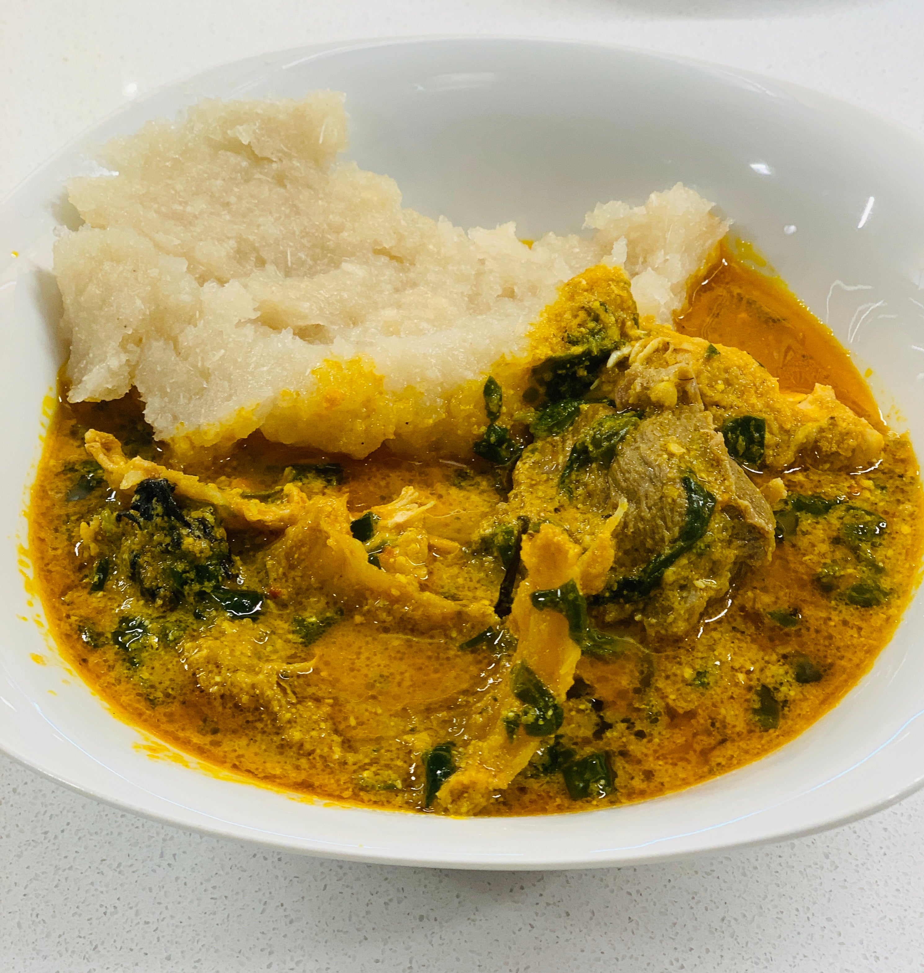 Eba served with Egusi