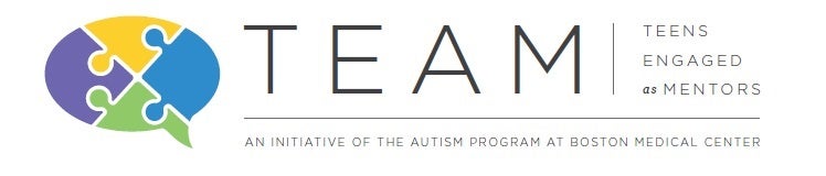 TEAM Teens Comprometidos como Mentores Una iniciativa del Programa de Autismo en Boston Medical Center logo