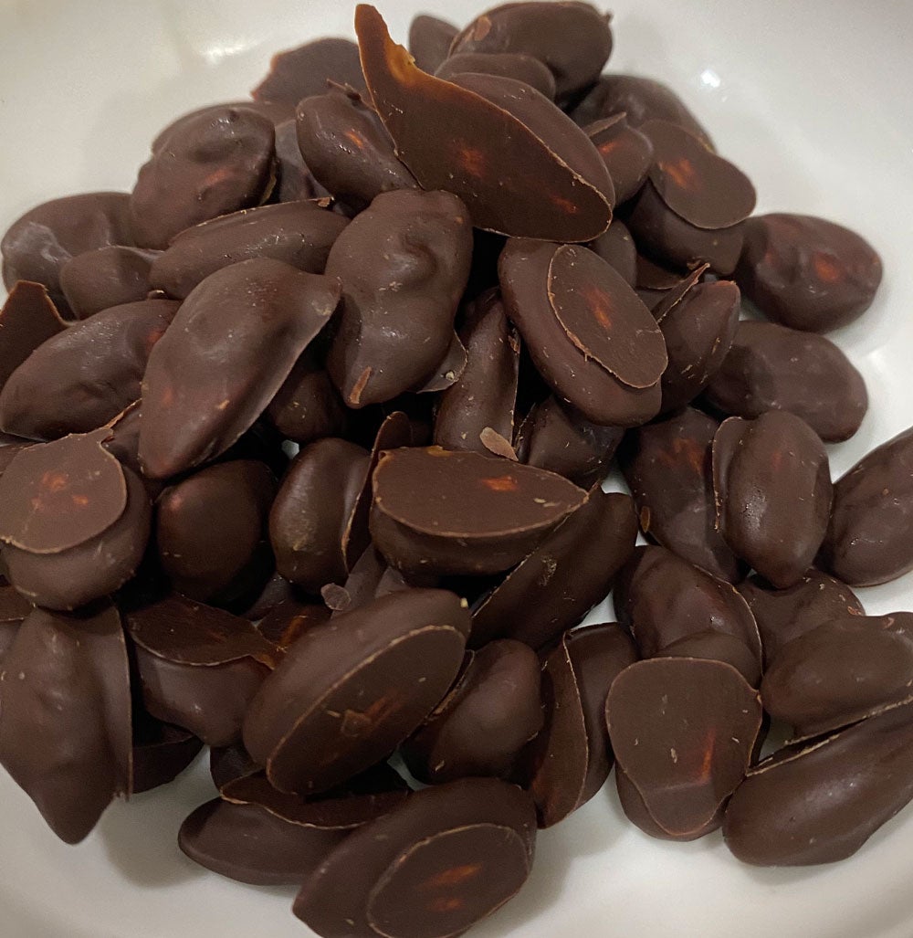 A pile of chocolate pieces