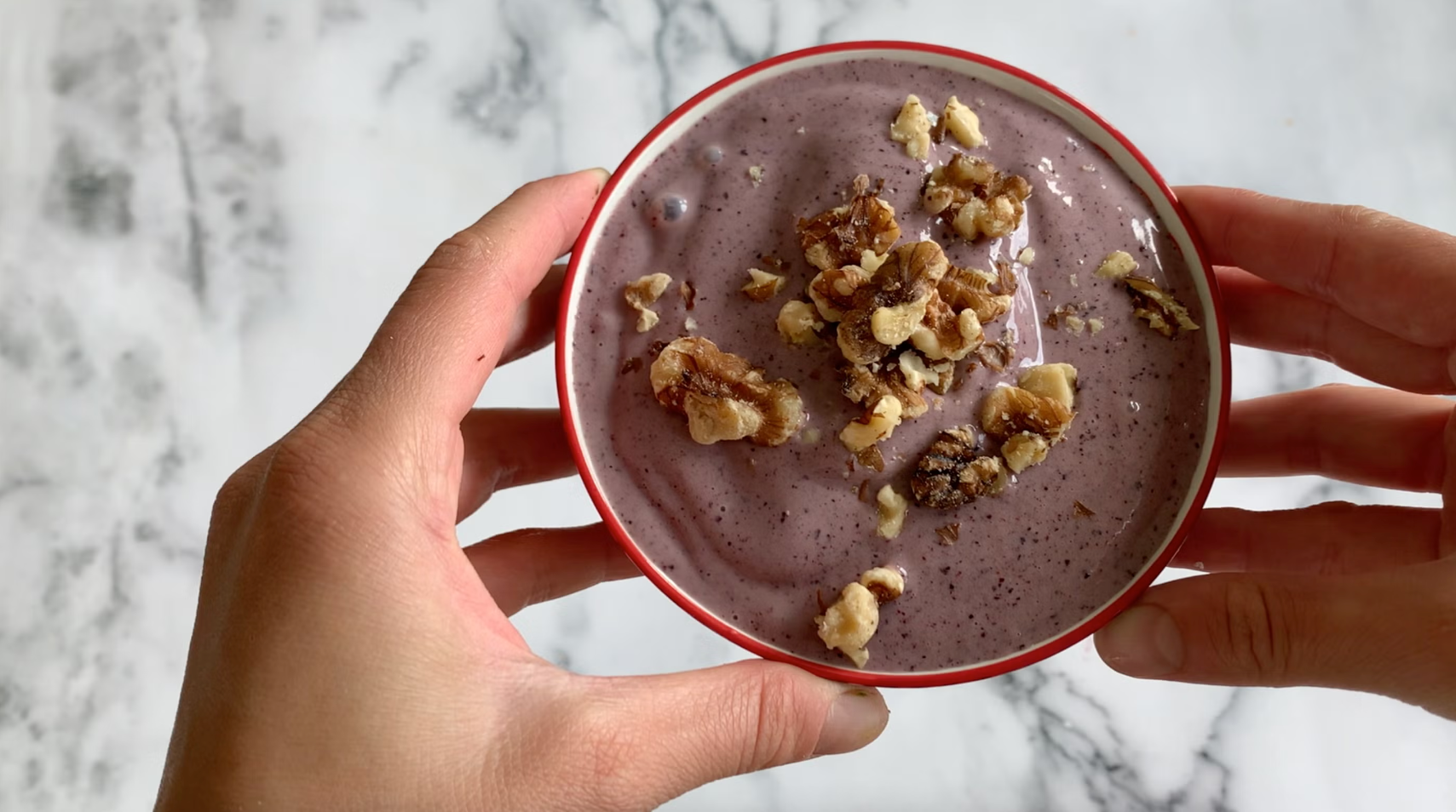 Fruit Smoothie Bowl w/ Chopped Walnuts