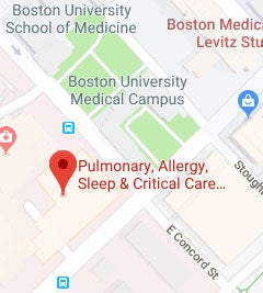 Mapa de Google de Medicina Pulmonar, Alergia, Sueño y de Cuidados Intensivos en Boston Medical Center