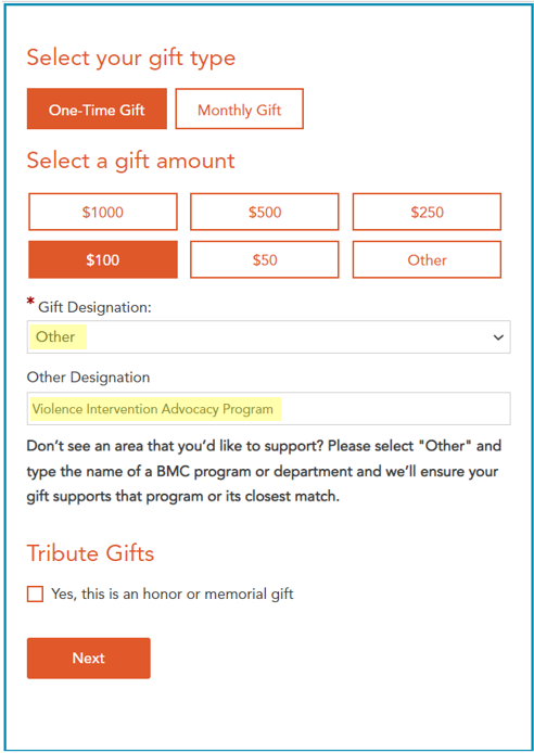 Donations Example