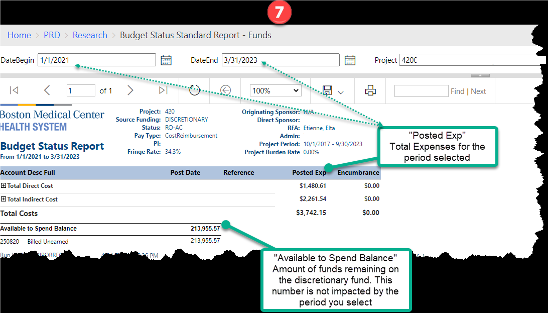 Budget Status Standard Report-Project Detail