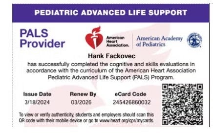 PALS provider card