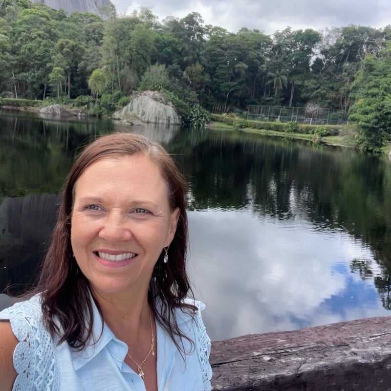 BMC gastroenterology patient Adriana Servare enjoying time outside at a lake